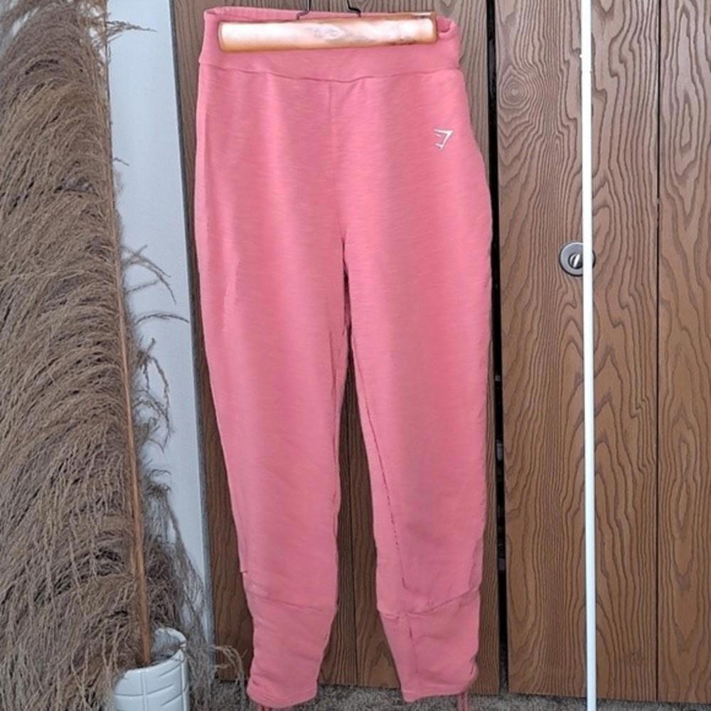 Gymshark peach pink coral sweatpants joggers soft sinched bottoms